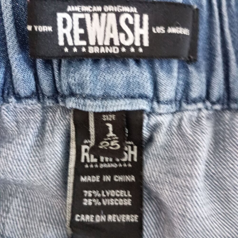 Rewash Wide Leg Traveler Jeans Women’s Size 1/25 Light Wash Comfort Waistband - Picture 3 of 10